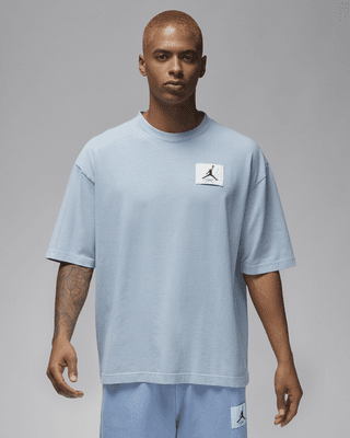 Baby blue and white jordan shirt sales