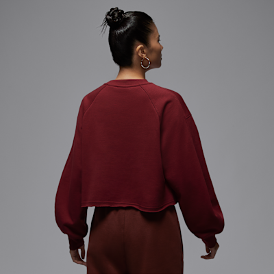 조던 플라이트 플리스 여성 모드 크롭 크루넥 스웻셔츠