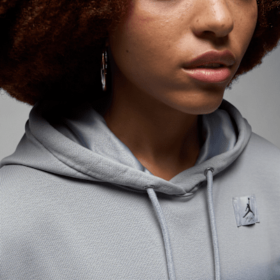 Sudadera sin cierre con gorro forrado de satén para mujer Jordan Flight Fleece