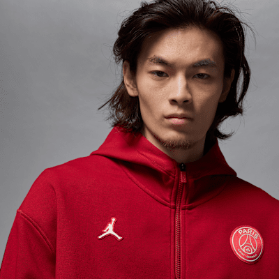 Felpa con cappuccio e zip a tutta lunghezza Dri-FIT Paris Saint-Germain Hoop Fleece – Uomo