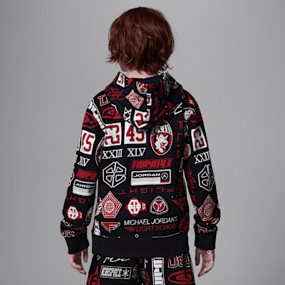 Sudadera con gorro estampada de French Terry para niño talla grande Jordan Essentials