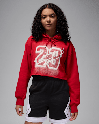 Женское худи Jordan Flight Fleece Cropped Satin-Lined Hoodie