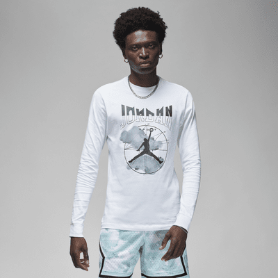 Playera jordan manga hot sale larga