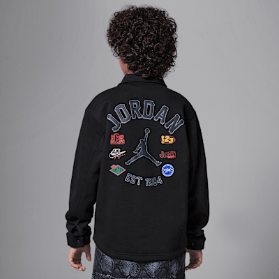Playera de manga larga de tejido Knit para niños talla grande Jordan Court of Legends