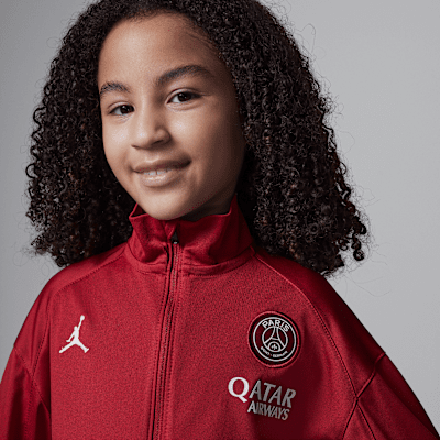 4e tenue de survêtement de foot en maille Jordan Dri-FIT Paris Saint-Germain Strike pour enfant
