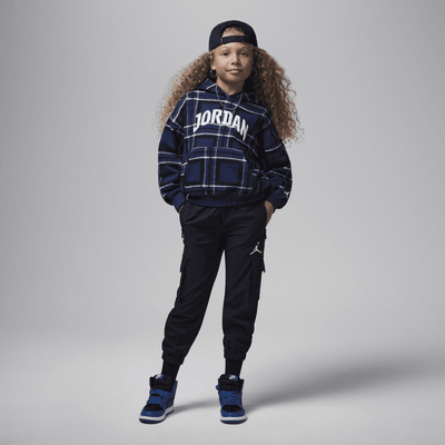 Sudadera con gorro sin cierre con estampado a cuadros para niños talla pequeña Jordan Brooklyn Essentials