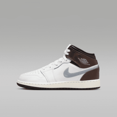 Nike Air Jordan 1 Mid sneaker Wit/Zwart/Sail/Blue Grey