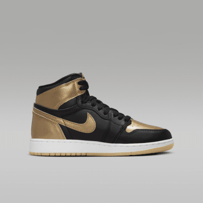 Air Jordan 1 High OG "Black and Gold" Big Kids' Shoes