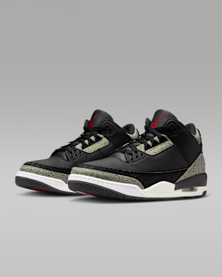 black grey and red jordan 3