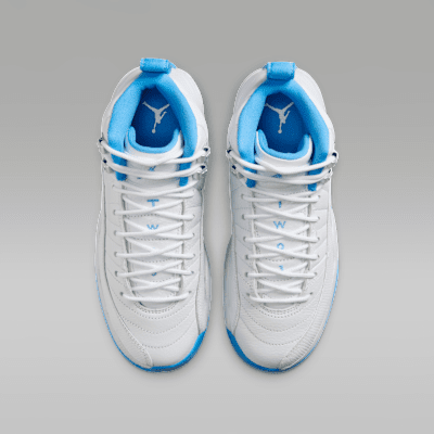 Air Jordan 12 Retro "White and University Blue" Big Kids' Shoes