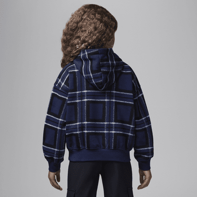 Sudadera con gorro sin cierre con estampado a cuadros para niños talla pequeña Jordan Brooklyn Essentials