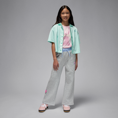 Pants de tejido Fleece para niños talla grande Jordan Blue Jeans and Bling