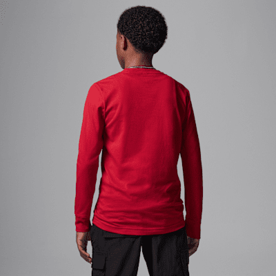 Playera de manga larga Baseline para niños talla grande Jordan