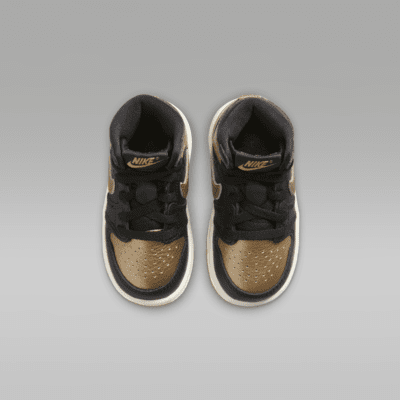 Tenis para bebé e infantil Jordan 1 Retro High OG "Black and Gold"