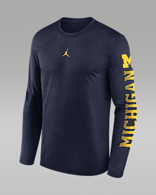 Мужская футболка Michigan Primetime Legend Jordan Brand Dri-FIT College Long-Sleeve
