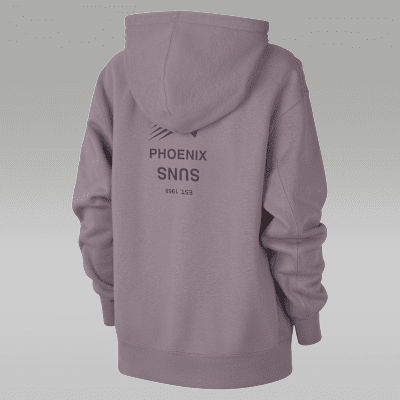 Phoenix Suns Flight Fleece Sudadera sin cierre con gorro forrado de satén Jordan de la NBA para mujer