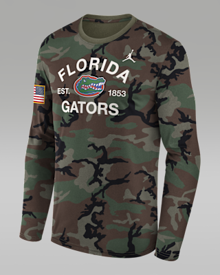 Мужская футболка Florida 2025 Military Appreciation Legend Jordan Brand Dri-FIT College Long-Sleeve