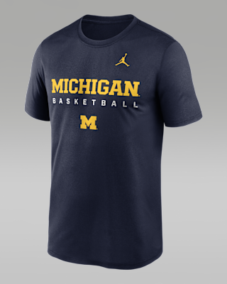 Мужская футболка Michigan Courtside Basketball Legend Jordan Brand Dri-FIT College для баскетбола