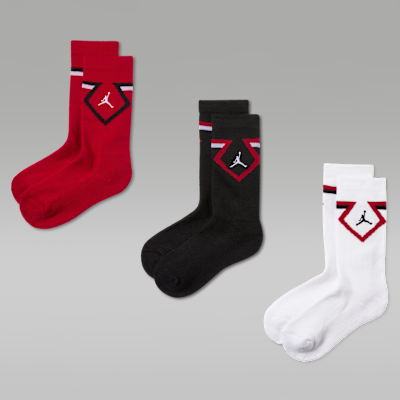 Jordan Big Kids' Diamond Crew Socks (3 Pairs) from Nike - $18