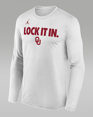 Мужская футболка Oklahoma 2026 On-Court Bench Nike Dri-FIT College Long-Sleeve
