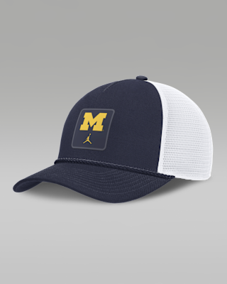 Женские  Michigan Sideline Gameday Rope Jordan Brand College Trucker Adjustable Hat