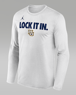 Мужская футболка Marquette 2026 On-Court Bench Nike Dri-FIT College Long-Sleeve