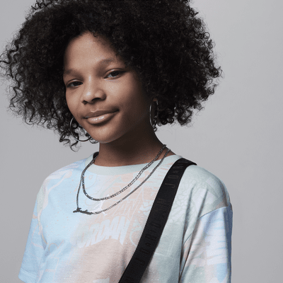 Jordan Essentials New Wave Allover Print Tee Big Kids' (Girls) T-Shirt
