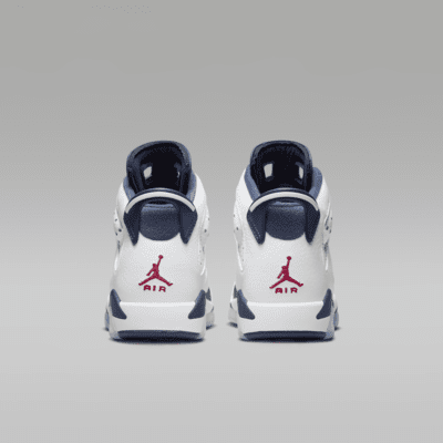 Air Jordan 6 Retro "White and Midnight Navy" Big Kids' Shoes