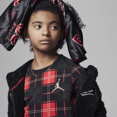 Ensemble avec legging brillant à motif écossais Jordan Flight pour jeune enfant