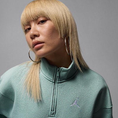 Sudadera de cierre de 1/4 para mujer Jordan Brooklyn Fleece