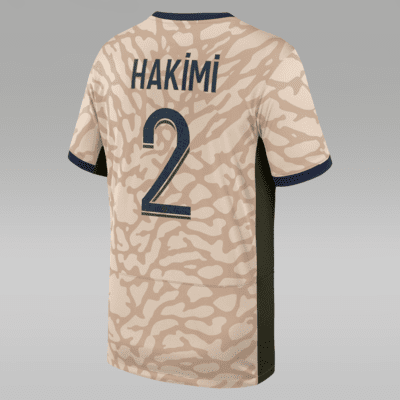 Achraf Hakimi Paris Saint-Germain 2023/24 Stadium Fourth Big Kids' Jordan Dri-FIT Soccer Jersey