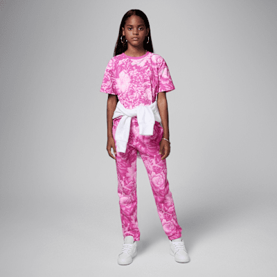 Pants con estampado floral para niños talla grande Jordan Brooklyn Essentials