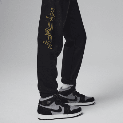 Jordan Take Flight Black and Gold Fleece Pants Little Kids Pants