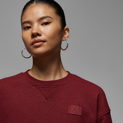 조던 플라이트 플리스 여성 모드 크롭 크루넥 스웻셔츠