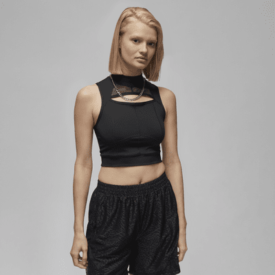 Gray nike crop new arrivals top