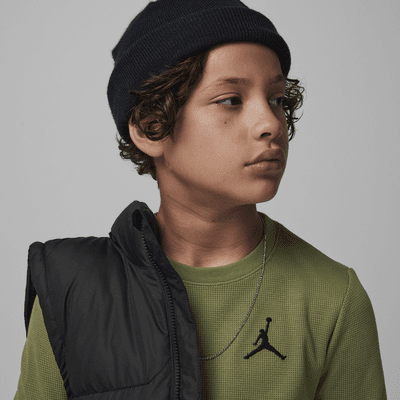 Jordan MJ Essentials Waffle Knit Long Sleeve Tee Big Kids T-Shirt