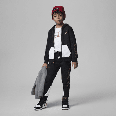 Sudadera con gorro para niños talla pequeña Jordan Holiday Shine Air Full-Zip Hoodie