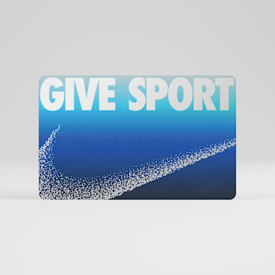La tarjeta de regalo Nike se envía por correo en una minicaja de tenis Nike