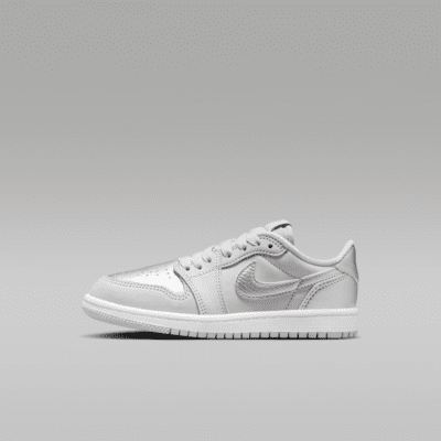 Jordan 1 Retro Low 'Silver' Younger Kids' Shoes