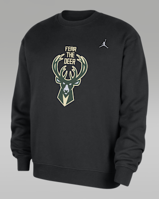 Мужской свитшот Milwaukee Bucks Statement Essentials Jordan NBA Fleece Crew-Neck