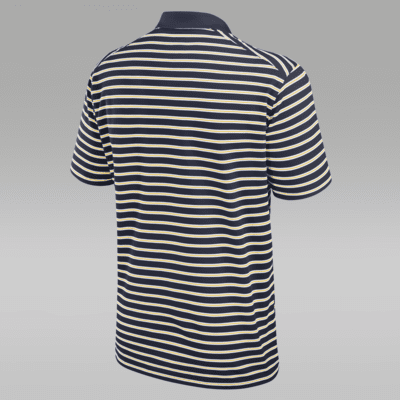 Polo universitario Jordan Dri-FIT para hombre Michigan Wolverines Primetime Victory Striped