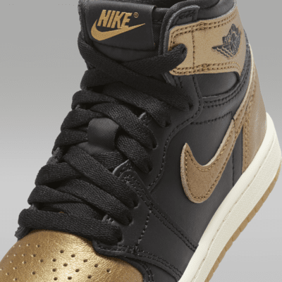 Jordan 1 Retro High OG "Black and Gold" Little Kids' Shoes