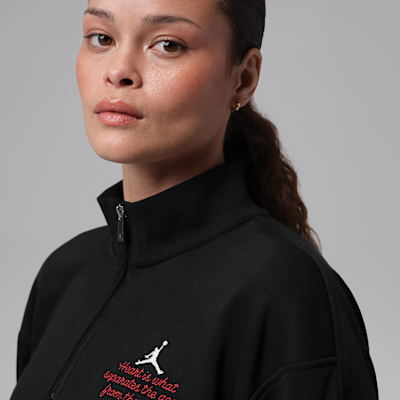 Jordan Brooklyn Fleece Çeyrek Fermuarlı Kadın Crop Üst görsel 3
