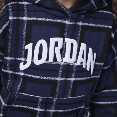 Sudadera con gorro sin cierre con estampado a cuadros para niños talla pequeña Jordan Brooklyn Essentials
