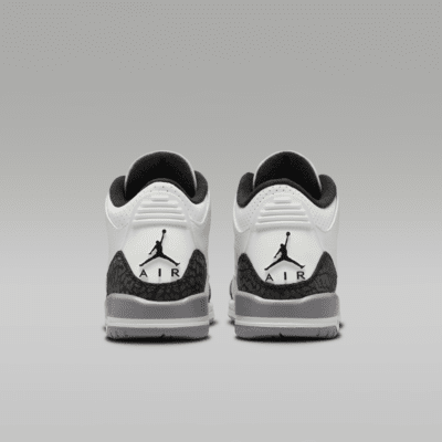 Tenis para niños grandes Air Jordan 3 Retro "Cement Grey"