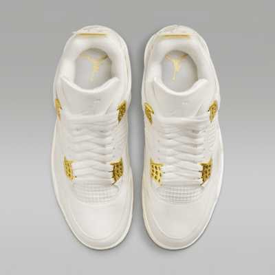 Air Jordan 4 Retro "White & Gold" Women's Shoes