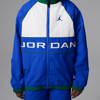 Conjunto con ribetes de rompevientos de dos piezas Jordan para niños talla pequeña