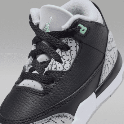 Jordan 3 Retro "Green Glow" Baby/Toddler Shoes