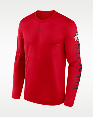 Мужская футболка Ohio State Primetime Stack Legend Nike Dri-FIT College Long-Sleeve