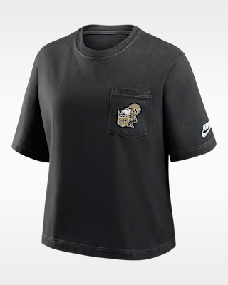 Женская футболка New Orleans Saints Rewind Pocket Boxy Nike NFL